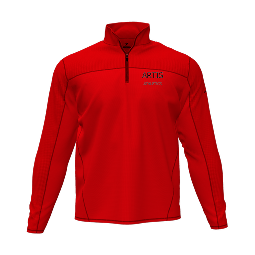 [CUS-DFW-QTRZ-PER-LSL-RED-AS-LOGO2] Quarter Zip Pullover (Adult S, Red)