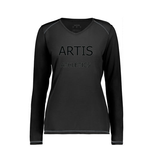 [6847.080.XS-LOGO2] Women's SoftTouch Long Sleeve (Female Adult XS, Black)
