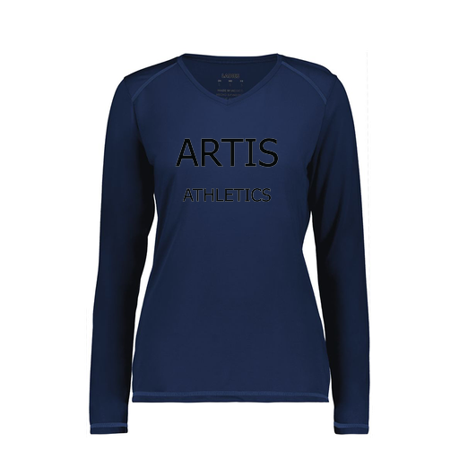 [6847.065.XS-LOGO2] Women's SoftTouch Long Sleeve (Female Adult XS, Navy)