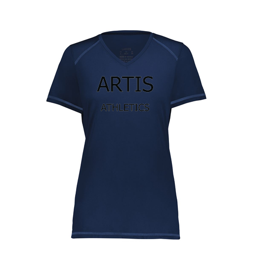 [6844.065.XS-LOGO2] Women's SoftTouch Short Sleeve (Female Adult XS, Navy)