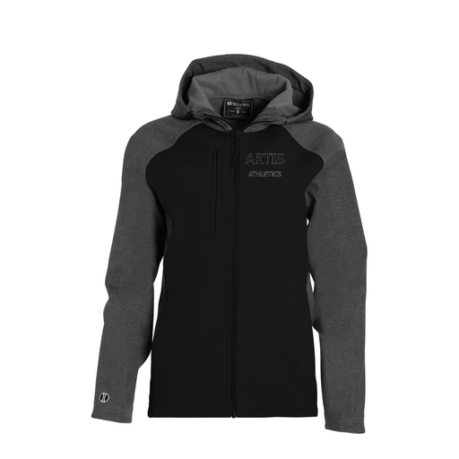 [229357.H05.XS-LOGO2] Soft Shell Full Zip Jacket - Womens (Female Adult XS, Black)