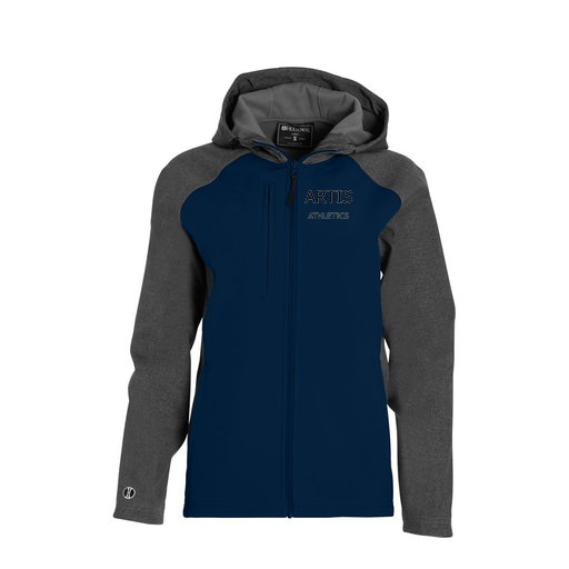 [229357.H03.XS-LOGO2] Soft Shell Full Zip Jacket - Womens (Female Adult XS, Navy)