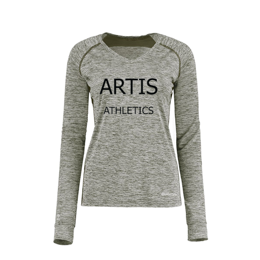[222770.K94.XS-LOGO2] Ladies Electric Long Sleeve Shirt (Female Adult XS, Gray)