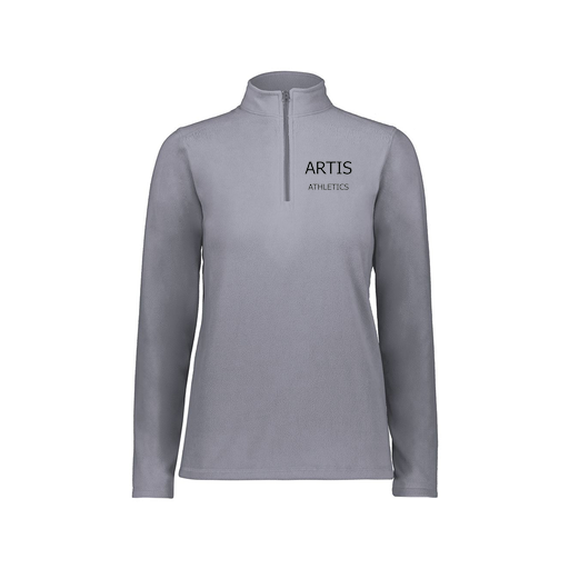 [6864.059.XS-LOGO2] Ladies MicroFleece 1/4 Zip Pullover (Female Adult XS, Gray)