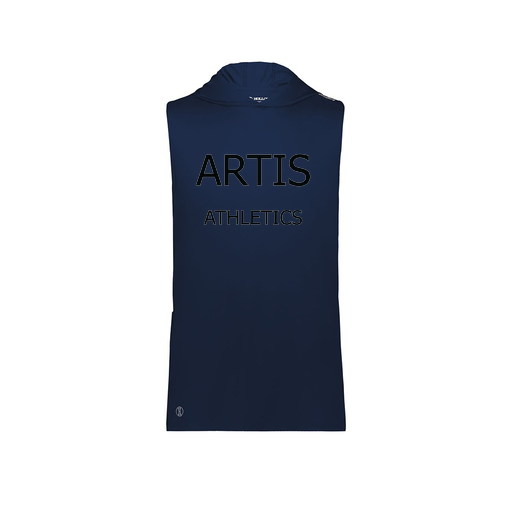 [222590.065.XS-LOGO2] Men's CoolDry Sleeveless Hoodie (Adult XS, Navy)