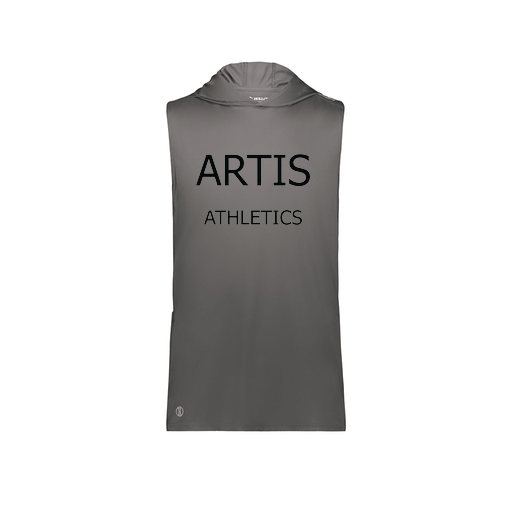 [222590.98D.XS-LOGO2] Men's CoolDry Sleeveless Hoodie (Adult XS, Gray)