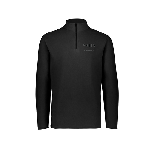 [6863.080.XS-LOGO2] Men's MicroFleece 1/4 Zip Pullover (Adult XS, Black)