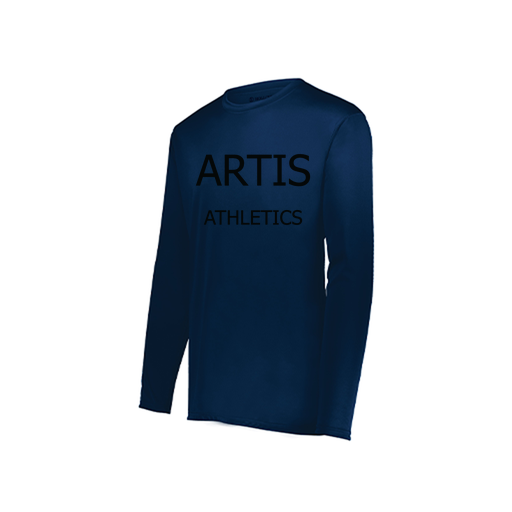[222822.065.XS-LOGO2] Men's LS Smooth Sport Shirt (Adult XS, Navy)