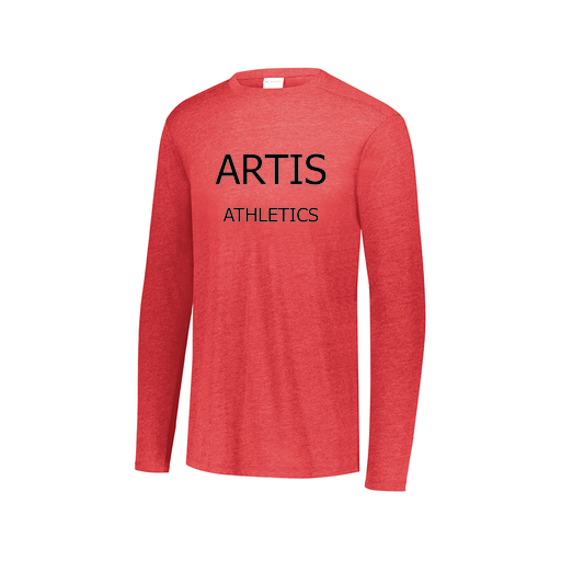 [FTLCUBRD-AXS-LOGO2] Decker Men's Tri-Blend T-Shirt - Long Sleeve (Adult XS, Red)
