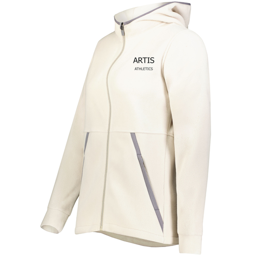 [6860.53T.XS-LOGO2] Ladies Chill Full Zip Fleece (Female Adult XS, White)